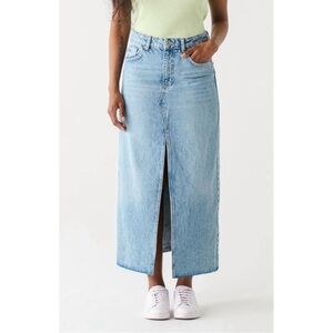 DEX Women’s Maxi Denim Jean Skirt with Front Slit. Size 31